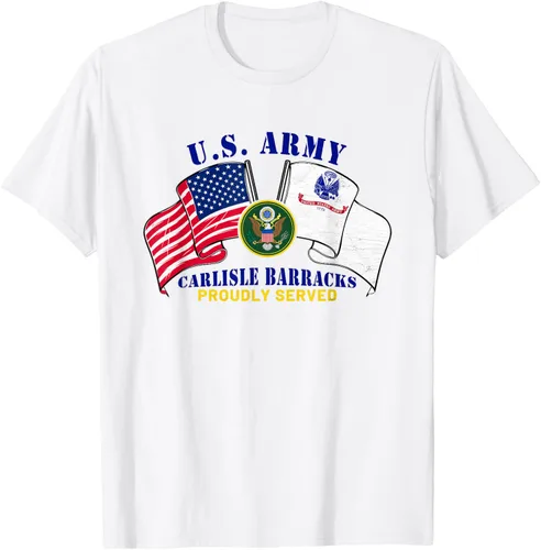 Vista 3 de Carlisle Barracks Pennsylvania Pa Army Base Camiseta con bandera estadounidense, Negro