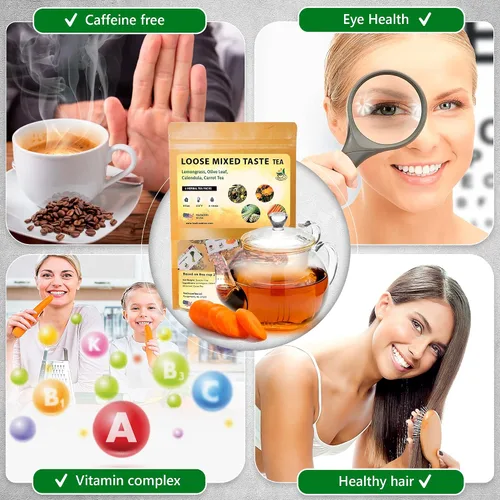 Vista 6 de TeaDreamTea Muestra de té de hierbas sueltas 8 paquetes de té de hierbas Té de hierba de limón Hoja suelta Té de caléndula flores secas Té