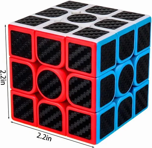 Vista 4 de Pegatinas de fibra de carbono Professional Speed Magic Cube 3x3, color negro