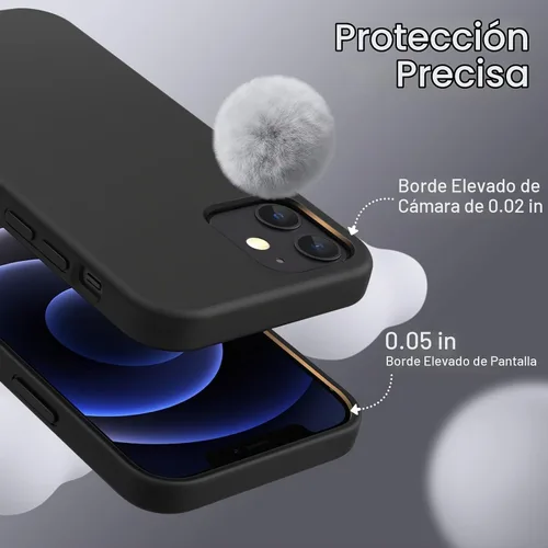Vista 5 de JETech Funda de silicona para iPhone 12 mini, color negro