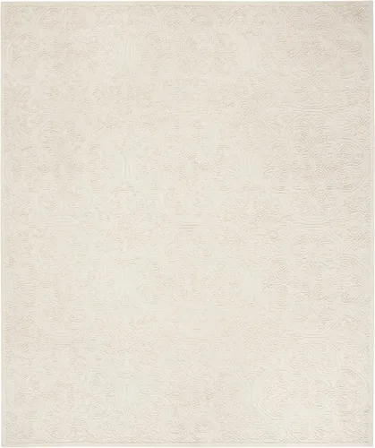 Vista 30 de SAFAVIEH Trace Collection - Alfombra decorativa de 2 x 3 pies, color marfil, lana hecha a mano, ideal para zonas de alto tráfico en entrada, sala