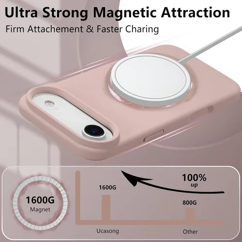 Vista 595 de Funda magnética de silicona para iPhone 13 Pro, color blanco antiguo [Compatible con Magsafe] [Forro de microfibra suave antiarañazos], funda