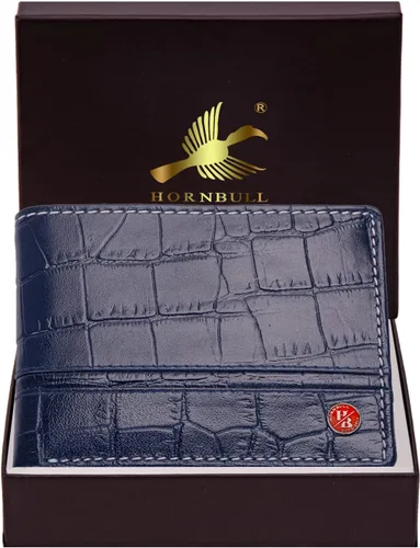 Vista 7 de HORNBULL Maddison - Cartera de piel auténtica para hombre Navy VT Cartera de dos pliegues