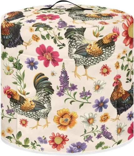 Vista 22 de Cubierta antipolvo para olla a presión con estampado floral de pájaros, compatible con 3 cuartos de galón, cubierta antipolvo instantánea duradera