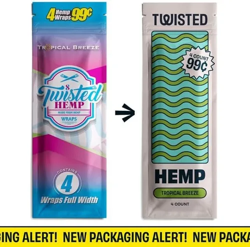 Vista 2 de Paquete de 15 Twisted Hemp Wrap Tropical Breeze 4 hojas por paquete