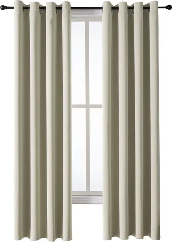Vista 261 de ChrisDowa - Cortinas cortas para ventana de 40 pulgadas para dormitorio - Cortinas cortas con ojales y aislamiento térmico para oscurecer