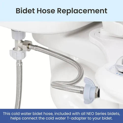 Vista 3 de LUXE Bidet Manguera de agua fría de 1/2" x 1/4" x 15", metal trenzado