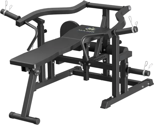 Vista 7 de Major Fitness Estante de prensa de banco P1 con brazos independientes, prensa de banco plana e inclinada ajustable para entrenamientos de pecho
