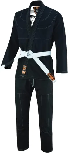 Vista 4 de Katana samurái vintage interior sublimado Pro brasileño Jiu Jitsu BJJ Kimono Gi Unisex - Cinturón incluido