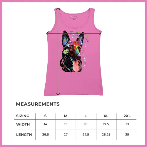Vista 7 de Tee Hunt Dean Russo - Camiseta sin mangas para mujer, diseño de pastor alemán