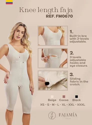 Vista 4 de Faja Mia 0670 Fajas Colombianas Reductoras y Moldeadoras Postparto Body Shaper para mujeres después de la cirugía de compresión