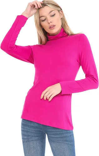 Vista 2 de MINEFREE Suéter ligero de manga larga con cuello alto para mujer (S-3XL)