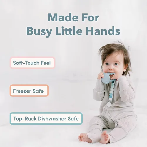 Vista 5 de Loulou Lollipop Wild - Mordedera de silicona para bebés de 4 meses en adelante, anillo de dentición texturizado para encías doloridas, silicona
