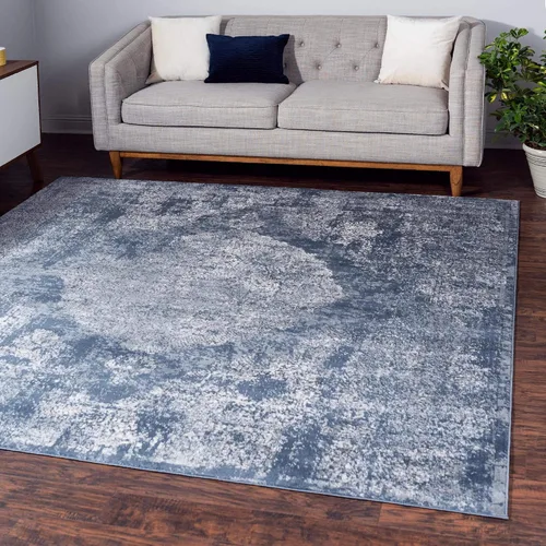 Vista 26 de Unique Loom Portland Collection - Alfombra rectangular de madera (2 pies 2 pulgadas x 3 pies 1 pulgada, rectangular, azul/marfil)