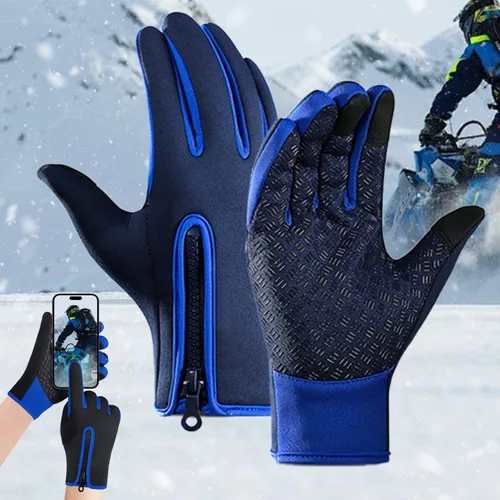 Vista 18 de Guantes de ciclismo de invierno para hombres y mujeres, impermeables, térmicos, agarre antideslizante para montar y actividades en clima frío