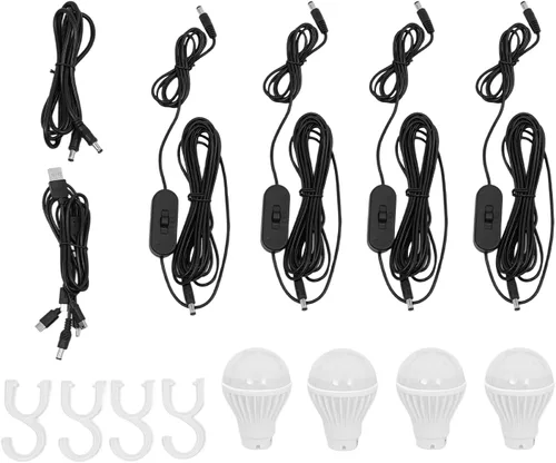 Vista 9 de 15W Solar Power Inverter 12V with 4 LED Bulbs and Solar Panel