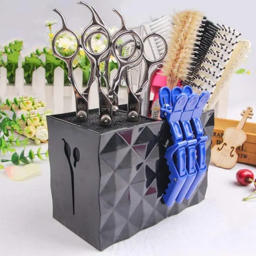 Vista 3 de JIAKAI Caja profesional de tijeras de salón para estilista Tijeras Estuche titular Caso. Peines de peluquería Clips Caja de almacenamiento (negro)