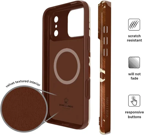 Vista 586 de VELVET CAVIAR Funda para iPhone 15, compatible con MagSafe, probada contra caídas de 10 pies, fundas protectoras de diseño, leopardo color rosa
