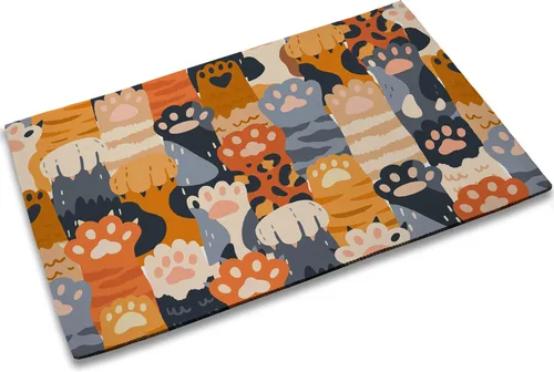 Vista 8 de TUBAMQ Felpudo de puerta Blessed de 17 x 30 pulgadas, tapete decorativo de bienvenida con purpurina bendita, parte trasera de goma antideslizante