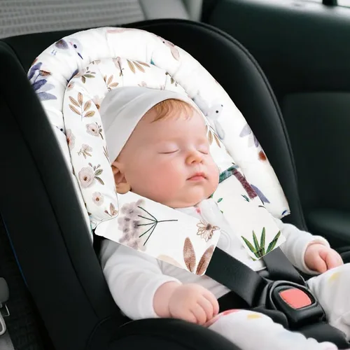 Vista 2 de Inserto de asiento de automóvil infantil 2 en 1, inserto mejorado para asiento de automóvil recién nacido, transpirable y suave, soporte