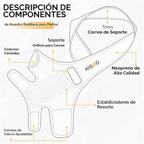 Vista 2 de KISAO Rodillera para perro para pierna trasera de ACL desgarrada, rodillera ajustable para aliviar el dolor de artritis para perros, compresión