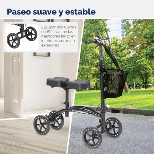 Vista 5 de [Usado] Drive Medical 796 Andador de rodilla orientable con altura ajustable, patinete de rodilla, andador de pierna, alternativa a la muleta