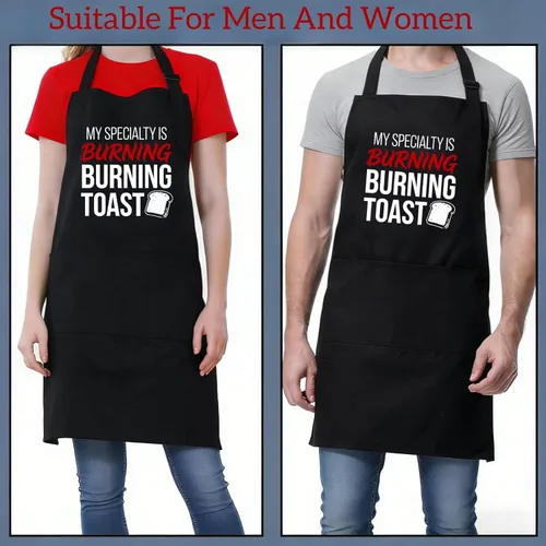 Vista 4 de Delantales divertidos para hombres y mujeres, perfectos para cocina, barbacoa, hornear, esposa, marido, regalo de cumpleaños para papá