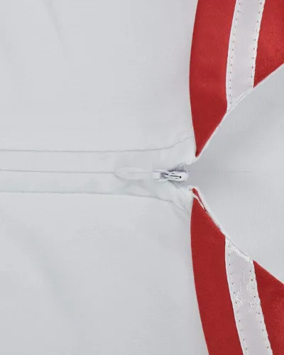 Vista 5 de miccostumes Disfraz de cosplay rojo marinero para mujer, blanco y rojo