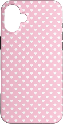 Vista 23 de Hearts Pattern Light Pink White Valentine Case for iPhone 17
