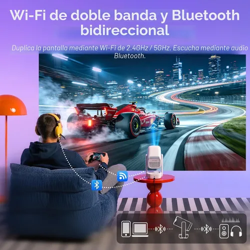 Vista 10 de Aurzen Roku TV D1R air Proyector portátil inteligente para exteriores