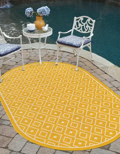 Vista 14 de Unique Loom Outdoor Trellis Collection - Alfombra de área Kafes (2 x 6 pies 1 pulgada, gris/marfil)