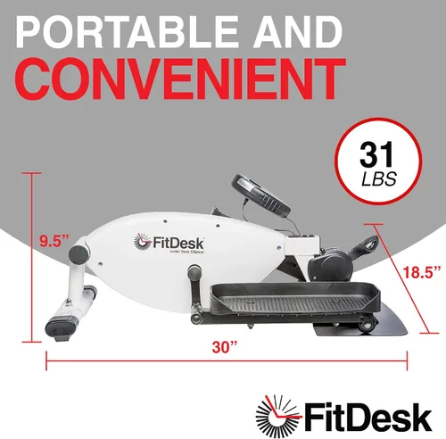 Vista 4 de FitDesk Under Desk Bike Exercise Machine, Compact Magnetic Pedal Exerciser, Mini Elliptical, Quiet Seated Cardio Trainer for Home Office Workouts