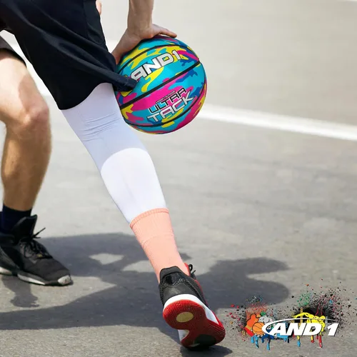 Vista 4 de Balón de baloncesto AND1 Ultra Grip Advanced Premium de goma (desinflado con bomba incluida): Balón de baloncesto oficial de tamaño reglamentario 7