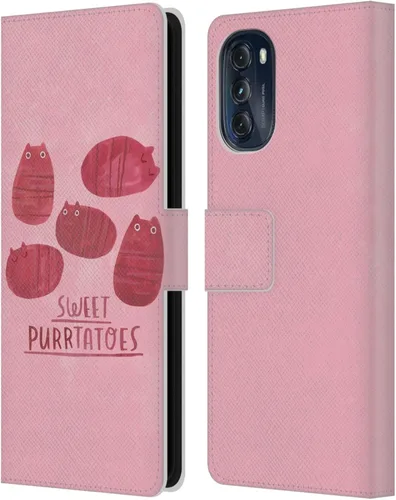 Vista 15 de Head Case Designs Officially Licensed Planet Cat Avocato Puns Leather Book Wallet Case Cover Compatible with Motorola Moto G (2022)