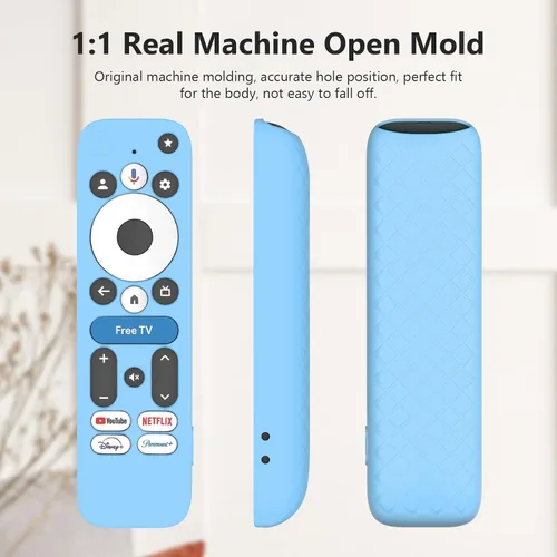 Vista 3 de Funda para Onn Google TV 4K Pro Remote Control 2025, funda de protección completa con cordón, funda de silicona suave para control remoto Onn Google
