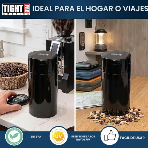 Vista 5 de Tightpac America, Inc. Tightvac - Contenedor de almacenamiento sellado al vacío de 3 a 12 onzas Negro