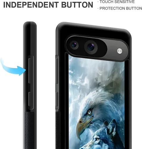 Vista 1390 de Compatible con Google Pixel 4A 5G Mobile Case Creative Acrylic Panel trasero Silicona Protección Grip especialmente diseñado para Google Pixel 4A 5G