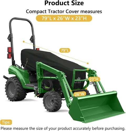 Vista 2 de AKEfit Cubierta de Tractor, Cubiertas de Tractor Impermeables de Servicio Pesado, 420D Oxford Impermeable, A Prueba de Polvo, Protección UV Cubierta