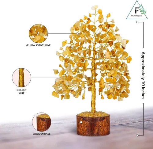 Vista 3 de Árbol del dinero FASHIONZAADI con piedras preciosas, bonsai hecho a mano para el equilibrio de los chakras, sanación o reiki, árbol espiritual