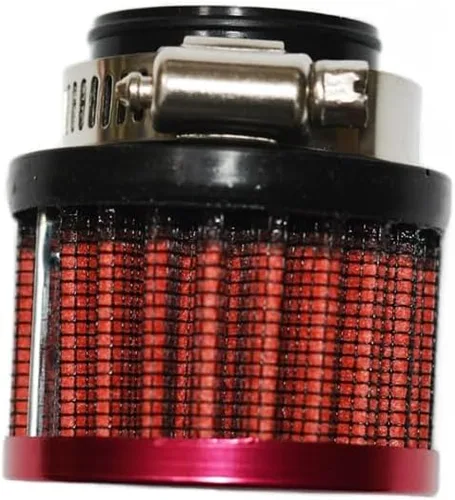 Vista 5 de Meriton Abrazadera de goma universal para coche de 25 mm 1" con filtro de aire de entrada con abrazadera ajustable (Rojo)
