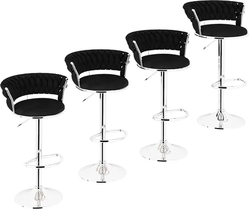 Vista 12 de AWQM Juego de 2 taburetes de bar de terciopelo, taburetes de cocina giratorios de altura ajustable con respaldo bajo para comedor, barra
