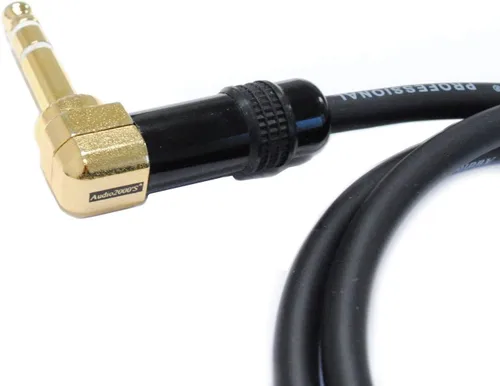 Vista 3 de Audio2000'S C14012P2 - Paquete de dos cables TRS de 12 pies chapados en oro de 1/4 pulgadas en ángulo recto a XLR macho