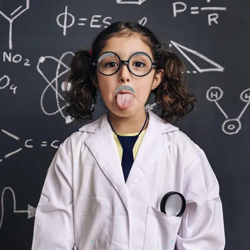 Vista 6 de 9 Pcs Kids Mad Scientist Costume Albert Einstein Costume for 5-14 Years Boy Albert Einstein Costume Cotton Science Laboratory Clothing Crazy