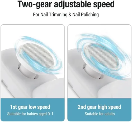 Vista 3 de Cortauñas eléctrico 3 en 1 actualizado 2025 automático – Cortador de uñas con pulido, caja de polvo y luz LED, recargable por USB, silencioso
