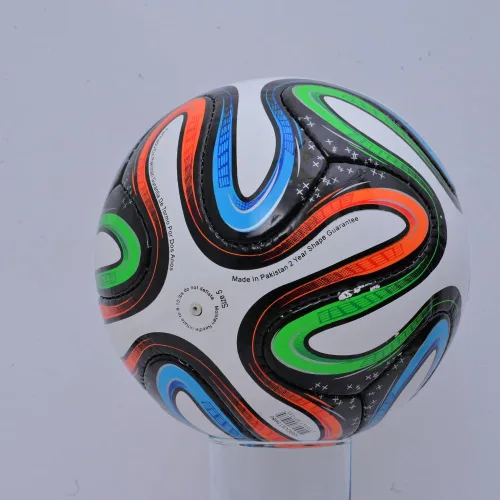 Vista 2 de Balón de fútbol cosido a mano tamaño 5 de cuero sintético de primera calidad, entrenamiento y partido, fútbol duradero, profesional, para interiores