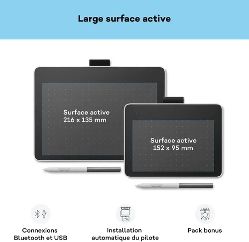 Vista 2 de Wacom ONE M 2023 Pen Tablet Media, W128495236