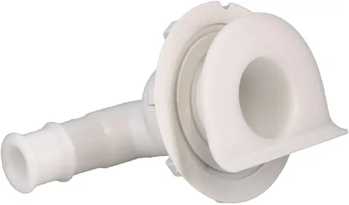 Vista 2 de Supra Boat Thru Hull Drain 104531 Codo de plástico blanco de 1 1/4 pulgadas
