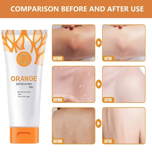 Vista 7 de Gel exfoliante naranja para la cara y el cuerpo de la piel, gel para exfoliar la cara, limpieza profunda, hidratante facial, crema facial natural