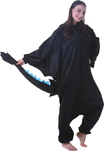 Vista 3 de DarkCom Unisex Adult Cosplay Animal Onesie Halloween Costume Christmas One Piece Pajamas Sleepwear for Women Men