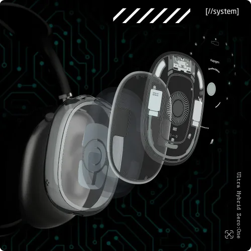 Vista 4 de Spigen Ultra Hybrid Pro - Funda protectora para Airpods Max, diseño Zero One
